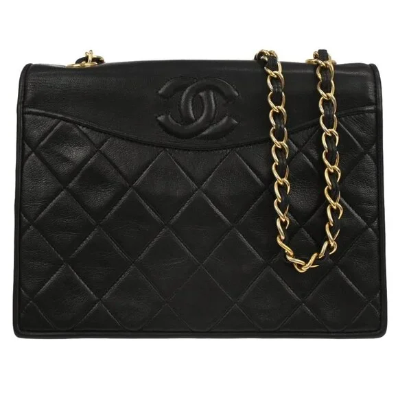 Chanel Black Lambskin Full Flap Shoulder Bag 116663 - Picture 1 of 10